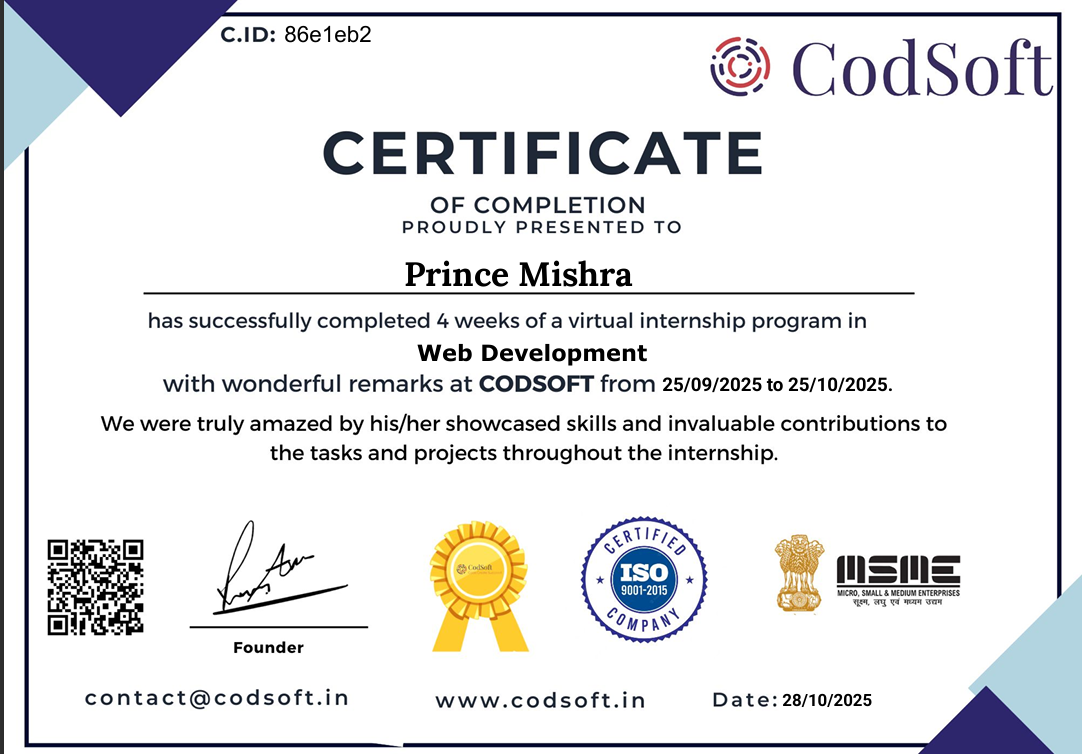  Certificate